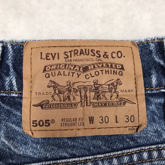 90s LEVIS 505 Jean Men 30x29 (30/30 tag) Orange Tab Regular Straight Distressed - Picture 12 of 15